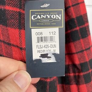 Canyon Creek Mens Sherpa Lined Plaid Snap Jacket sz M NWT Red/Black Outdoor